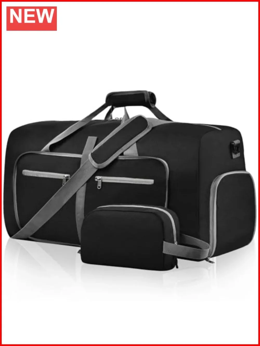 Duffle Bag with Shoes Compartment, Foldable Travel Duffel for Men Women,